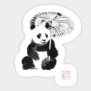 panda in the rain Sticker